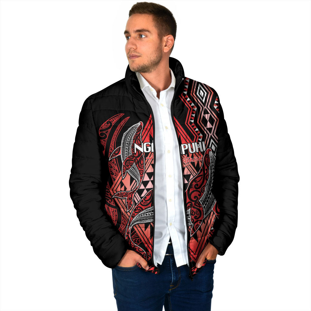 Aotearoa Iwi Ngapuhi Personalised Padded Jacket NZ Maori Humpback Whale Taniko Motifs LT14 - Polynesian Pride