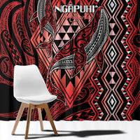 Aotearoa Iwi Ngapuhi Window Curtain NZ Maori Humpback Whale Taniko Motifs LT14 - Polynesian Pride