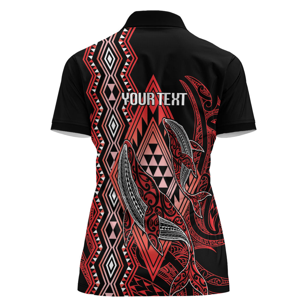 Aotearoa Iwi Ngapuhi Personalised Women Polo Shirt NZ Maori Humpback Whale Taniko Motifs LT14 - Polynesian Pride