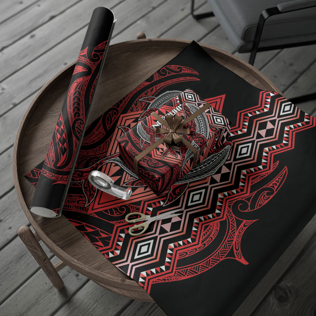Aotearoa Iwi Ngapuhi Wrapping Paper NZ Maori Humpback Whale Taniko Motifs LT14 - Polynesian Pride