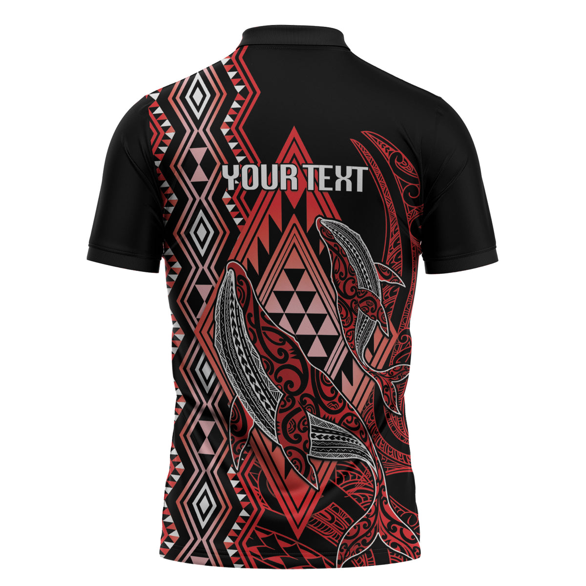 Aotearoa Iwi Ngapuhi Personalised Zipper Polo Shirt NZ Maori Humpback Whale Taniko Motifs LT14 - Polynesian Pride
