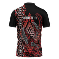 Aotearoa Iwi Ngapuhi Personalised Zipper Polo Shirt NZ Maori Humpback Whale Taniko Motifs LT14 - Polynesian Pride