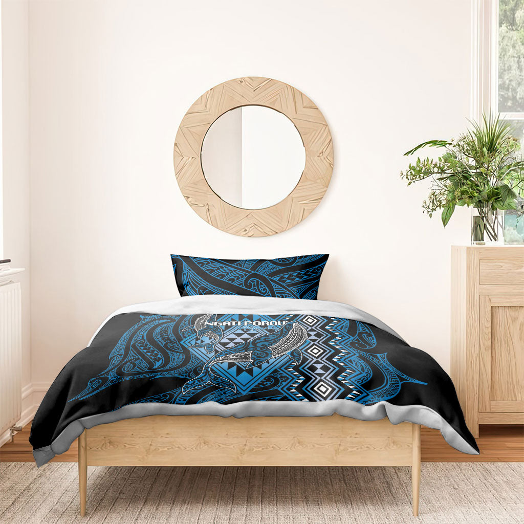 Aotearoa Iwi Ngati Porou Bedding Set NZ Maori Humpback Whale Taniko Motifs LT14 - Polynesian Pride