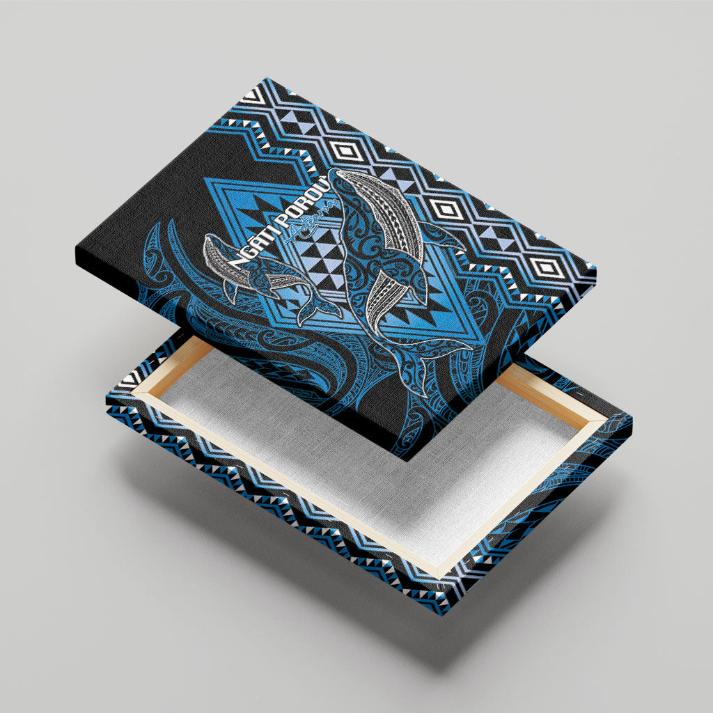Aotearoa Iwi Ngati Porou Canvas Wall Art NZ Maori Humpback Whale Taniko Motifs LT14 - Polynesian Pride