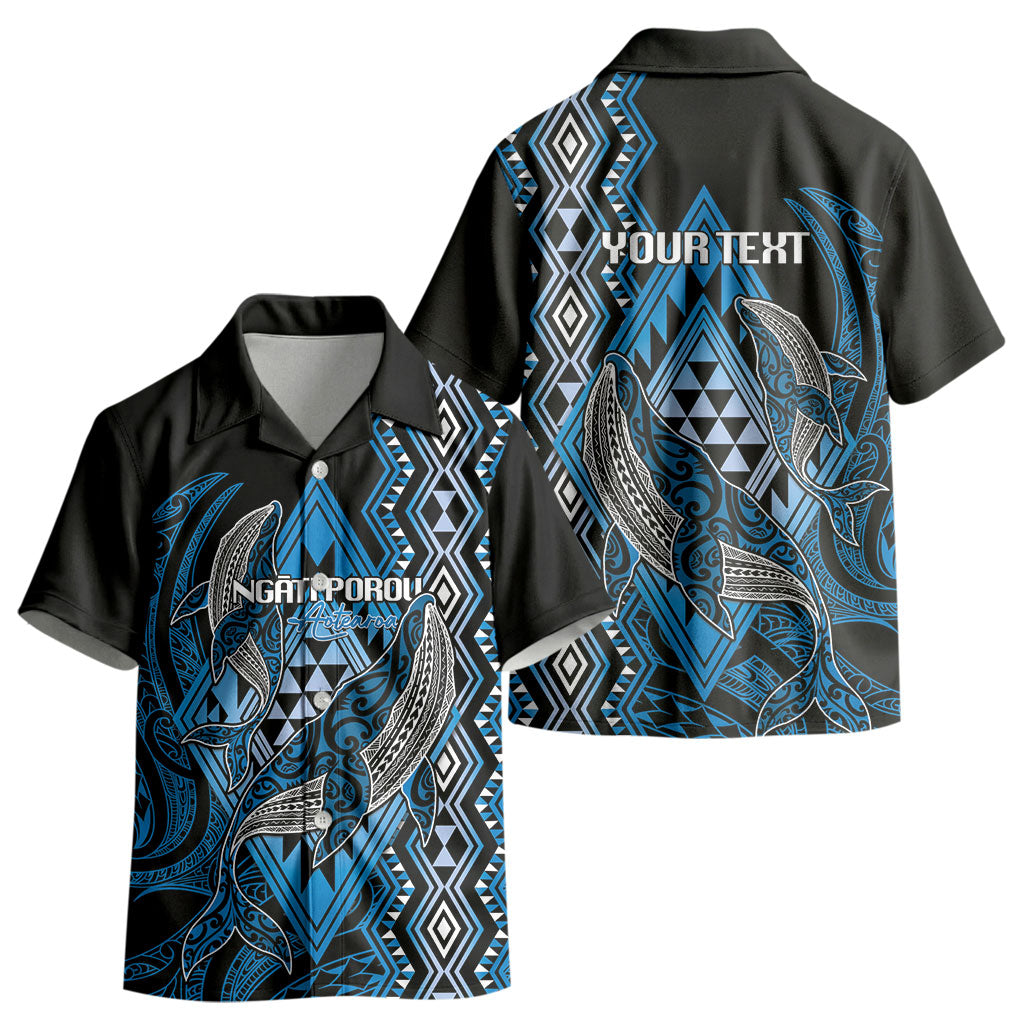 Aotearoa Iwi Ngati Porou Personalised Kid Hawaiian Shirt NZ Maori Humpback Whale Taniko Motifs LT14 - Polynesian Pride