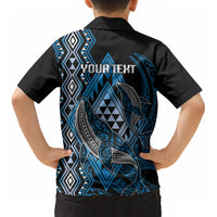 Aotearoa Iwi Ngati Porou Personalised Kid Hawaiian Shirt NZ Maori Humpback Whale Taniko Motifs LT14 - Polynesian Pride