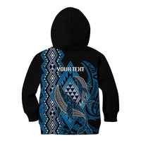 Aotearoa Iwi Ngati Porou Personalised Kid Hoodie NZ Maori Humpback Whale Taniko Motifs LT14 - Polynesian Pride