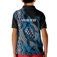 Aotearoa Iwi Ngati Porou Personalised Kid Polo Shirt NZ Maori Humpback Whale Taniko Motifs LT14 - Polynesian Pride