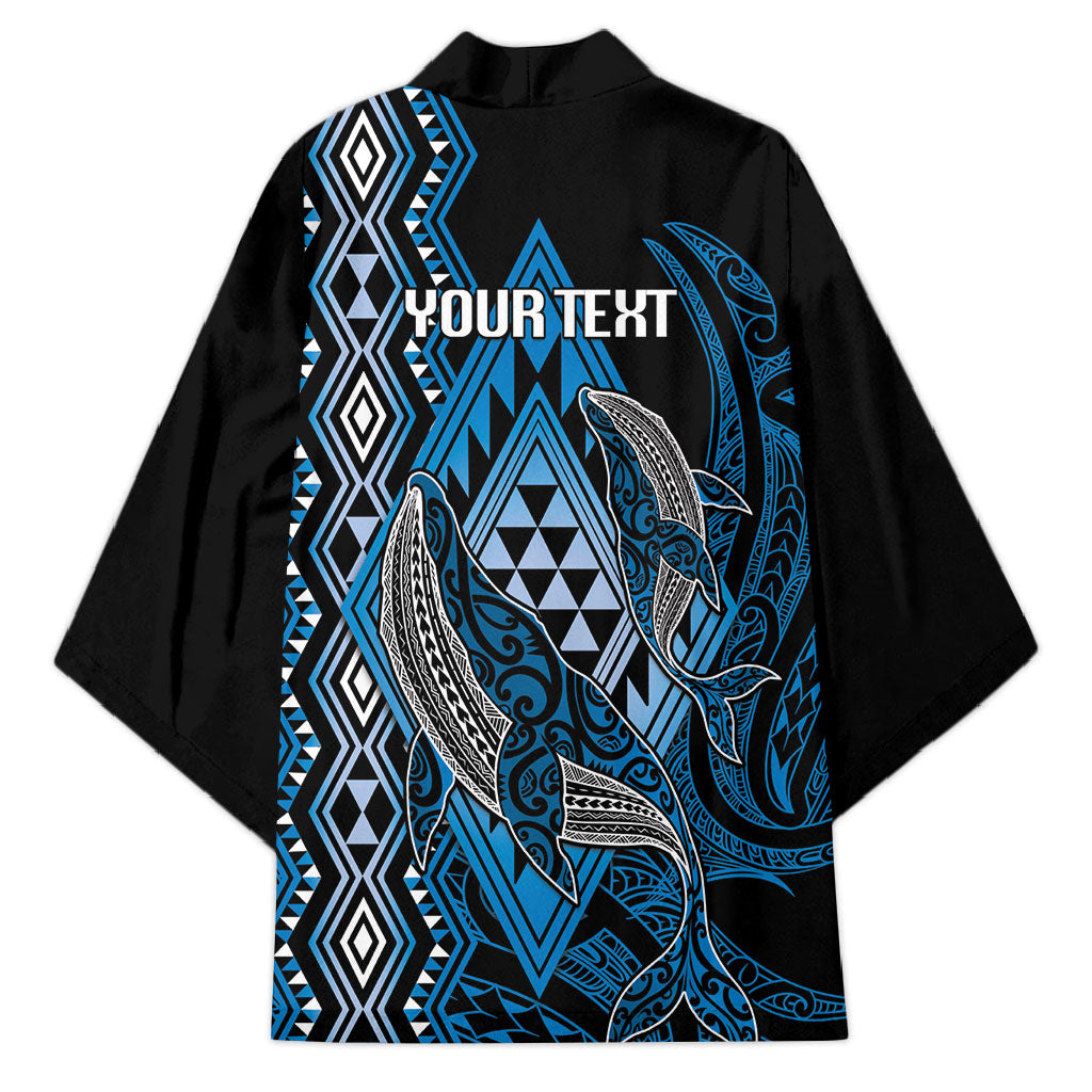 Aotearoa Iwi Ngati Porou Personalised Kimono NZ Maori Humpback Whale Taniko Motifs LT14 - Polynesian Pride