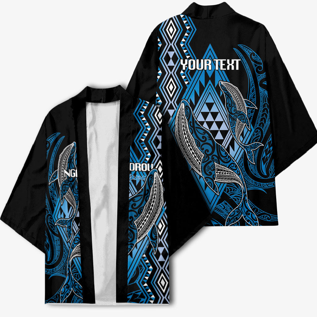 Aotearoa Iwi Ngati Porou Personalised Kimono NZ Maori Humpback Whale Taniko Motifs LT14 - Polynesian Pride