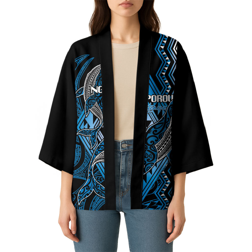 Aotearoa Iwi Ngati Porou Personalised Kimono NZ Maori Humpback Whale Taniko Motifs LT14 - Polynesian Pride