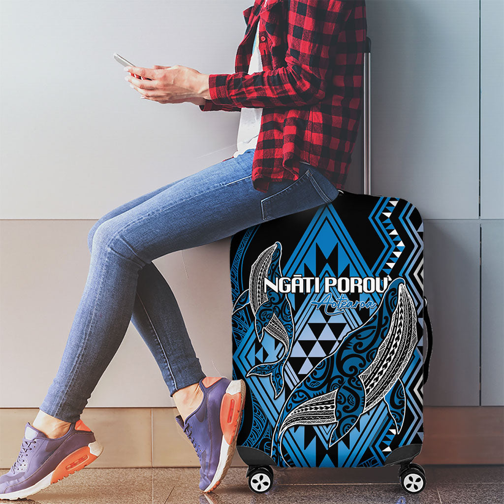 Aotearoa Iwi Ngati Porou Luggage Cover NZ Maori Humpback Whale Taniko Motifs LT14 - Polynesian Pride