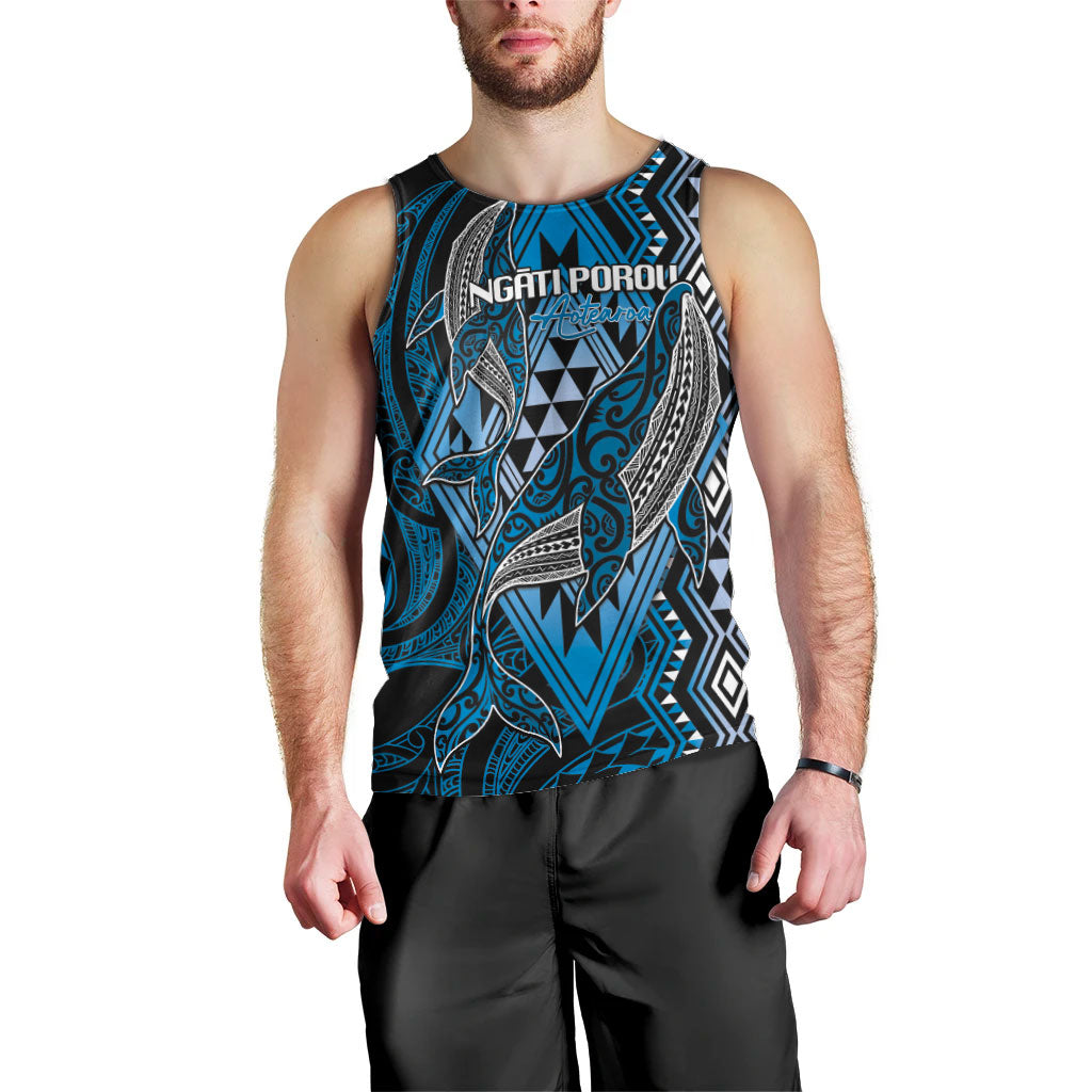 Aotearoa Iwi Ngati Porou Personalised Men Tank Top NZ Maori Humpback Whale Taniko Motifs LT14 - Polynesian Pride