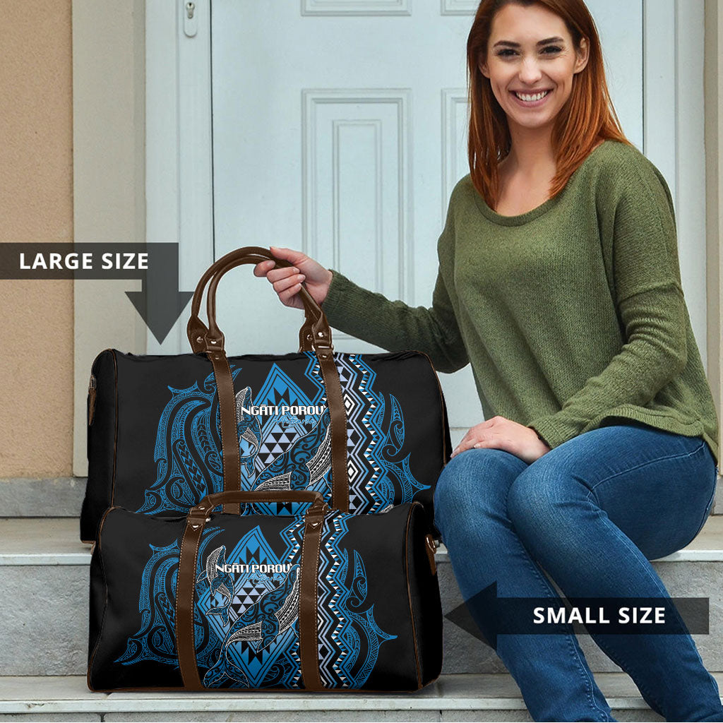 Aotearoa Iwi Ngati Porou Travel Bag NZ Maori Humpback Whale Taniko Motifs LT14 - Polynesian Pride