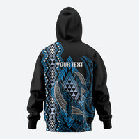 Aotearoa Iwi Ngati Porou Personalised Zip Hoodie NZ Maori Humpback Whale Taniko Motifs LT14 - Polynesian Pride
