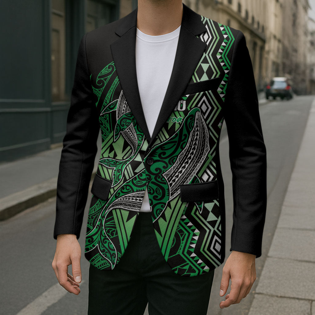 Aotearoa Iwi Ngai Tahu Personalised Blazer NZ Maori Humpback Whale Taniko Motifs LT14 - Polynesian Pride