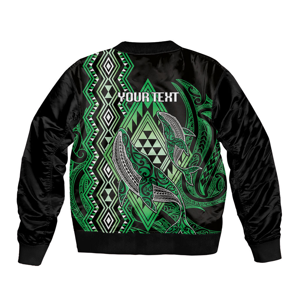 Aotearoa Iwi Ngai Tahu Personalised Bomber Jacket NZ Maori Humpback Whale Taniko Motifs LT14 - Polynesian Pride