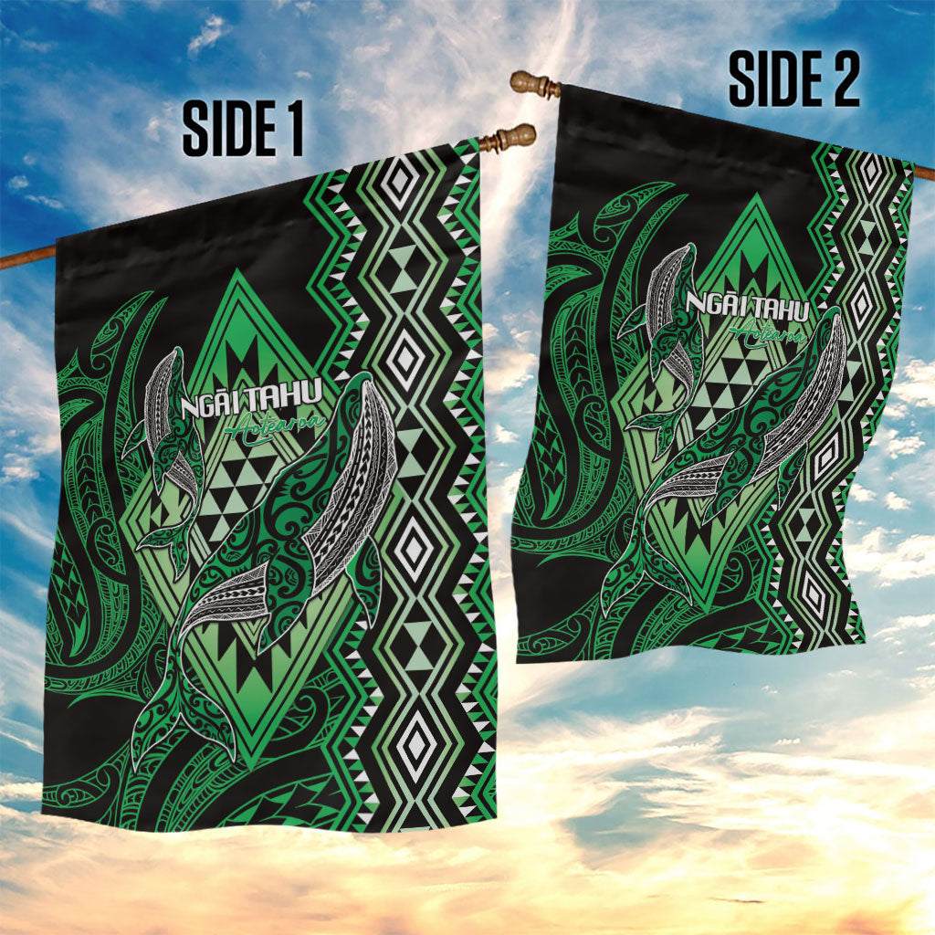 Aotearoa Iwi Ngai Tahu Garden Flag NZ Maori Humpback Whale Taniko Motifs LT14 - Polynesian Pride
