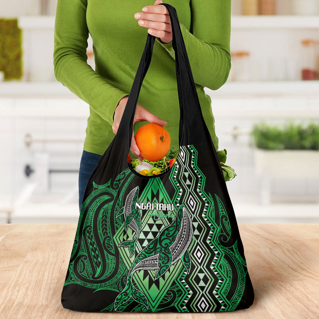 Aotearoa Iwi Ngai Tahu Grocery Bag NZ Maori Humpback Whale Taniko Motifs LT14 - Polynesian Pride