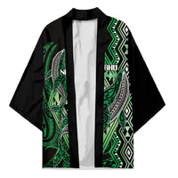 Aotearoa Iwi Ngai Tahu Personalised Kimono NZ Maori Humpback Whale Taniko Motifs LT14 Unisex Green - Polynesian Pride