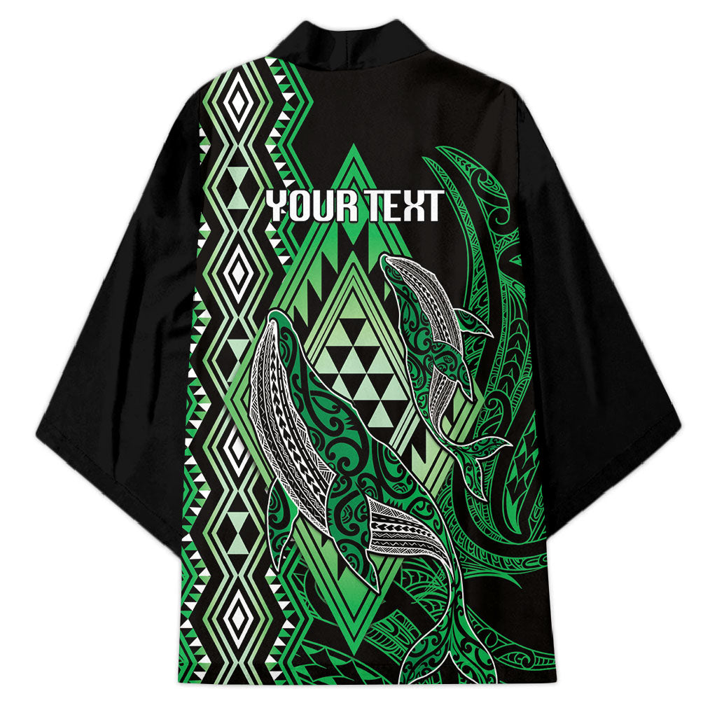 Aotearoa Iwi Ngai Tahu Personalised Kimono NZ Maori Humpback Whale Taniko Motifs LT14 - Polynesian Pride