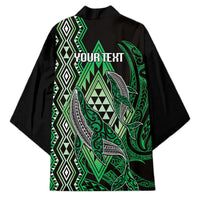 Aotearoa Iwi Ngai Tahu Personalised Kimono NZ Maori Humpback Whale Taniko Motifs LT14 - Polynesian Pride