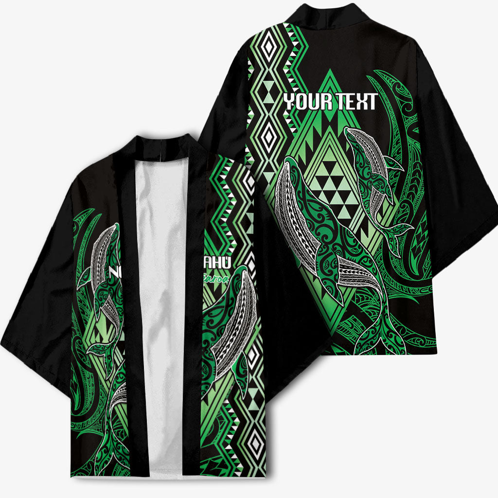 Aotearoa Iwi Ngai Tahu Personalised Kimono NZ Maori Humpback Whale Taniko Motifs LT14 - Polynesian Pride