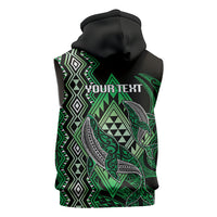 Aotearoa Iwi Ngai Tahu Personalised Sleeveless Hoodie NZ Maori Humpback Whale Taniko Motifs LT14 - Polynesian Pride
