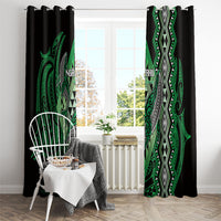 Aotearoa Iwi Ngai Tahu Window Curtain NZ Maori Humpback Whale Taniko Motifs LT14 - Polynesian Pride