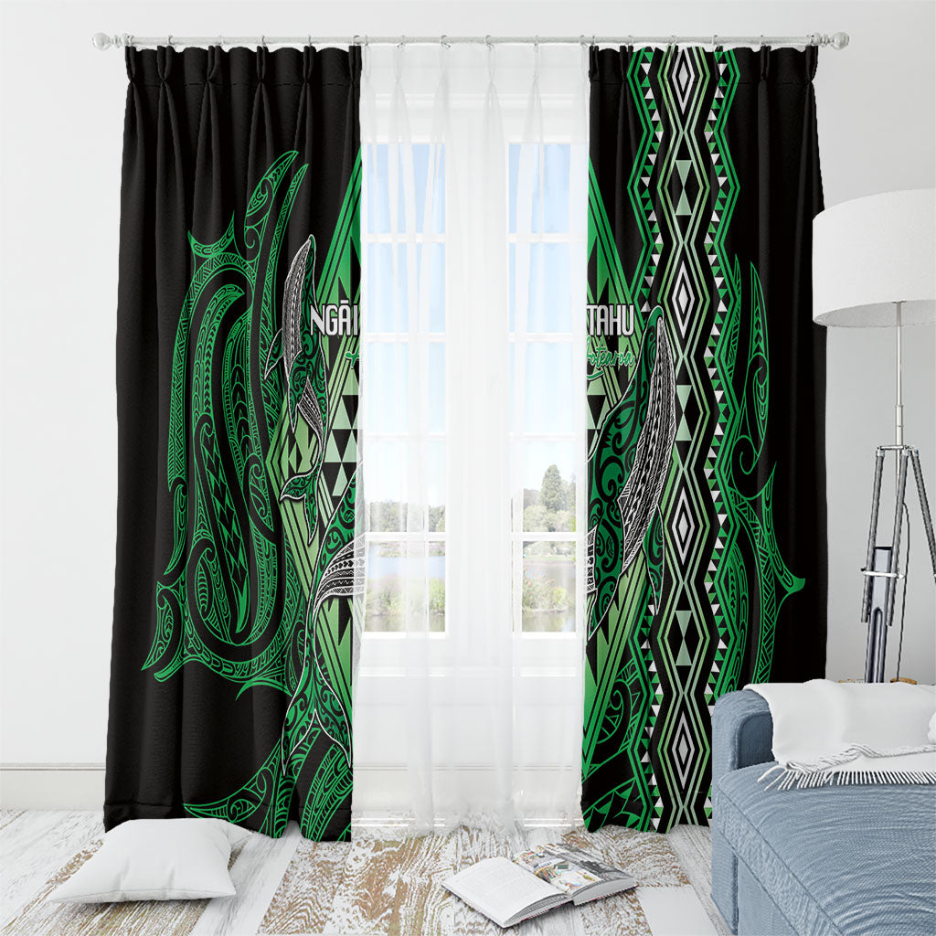 Aotearoa Iwi Ngai Tahu Window Curtain NZ Maori Humpback Whale Taniko Motifs LT14 - Polynesian Pride