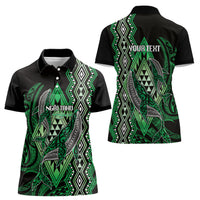 Aotearoa Iwi Ngai Tahu Personalised Women Polo Shirt NZ Maori Humpback Whale Taniko Motifs LT14 - Polynesian Pride