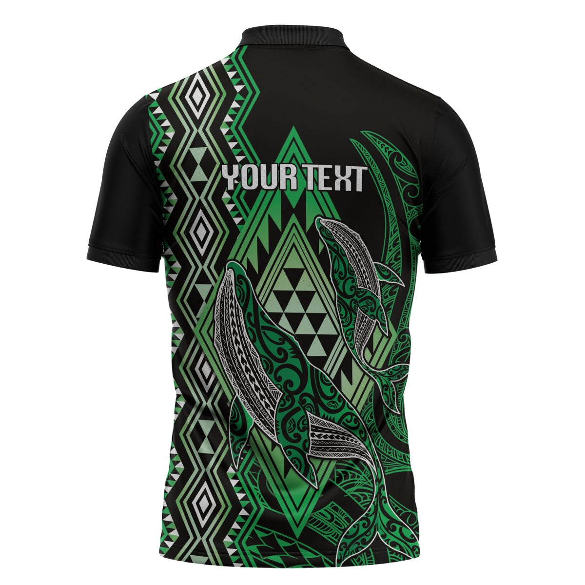 Aotearoa Iwi Ngai Tahu Personalised Zipper Polo Shirt NZ Maori Humpback Whale Taniko Motifs LT14 - Polynesian Pride