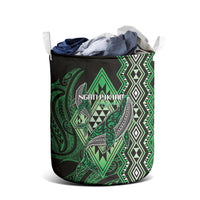 Aotearoa Iwi Ngati Pikiao Laundry Basket NZ Maori Humpback Whale Taniko Motifs LT14 - Polynesian Pride