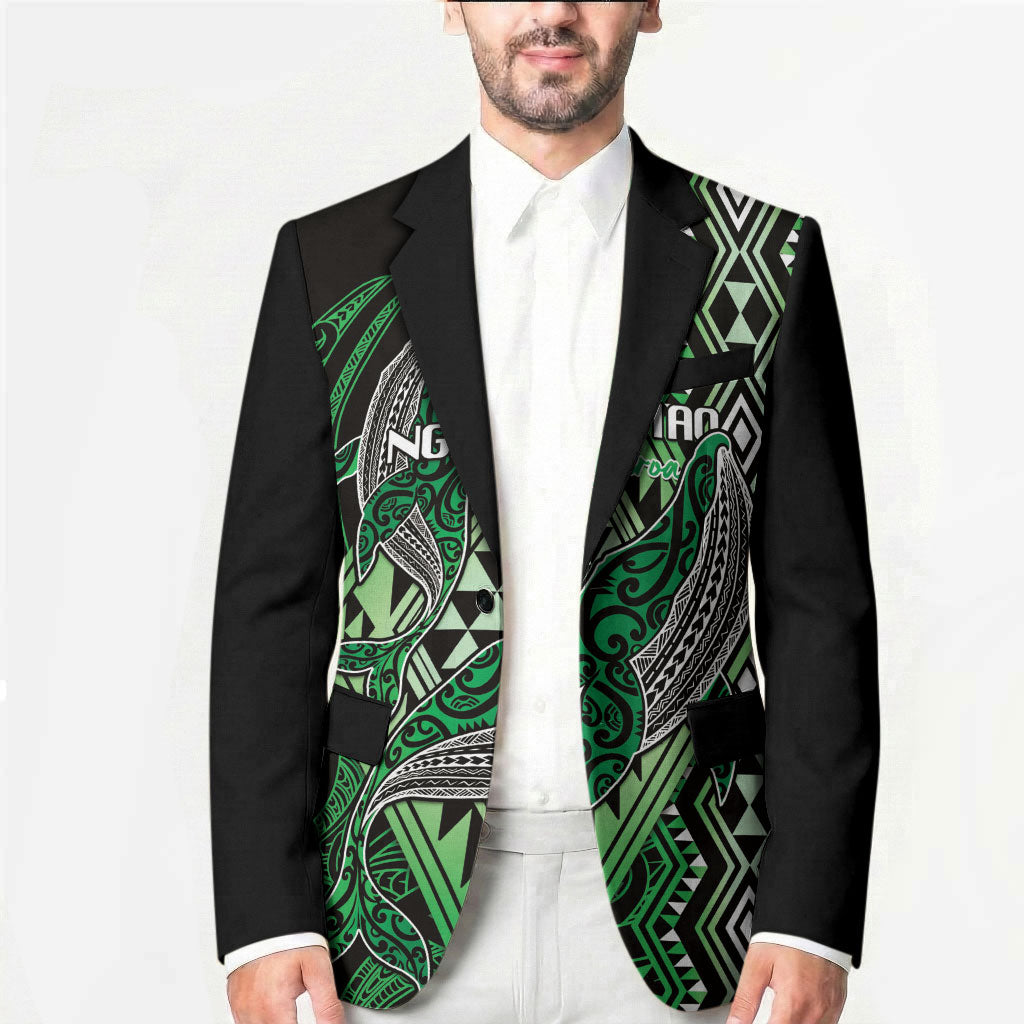 Aotearoa Iwi Ngati Pikiao Personalised Blazer NZ Maori Humpback Whale Taniko Motifs LT14 - Polynesian Pride