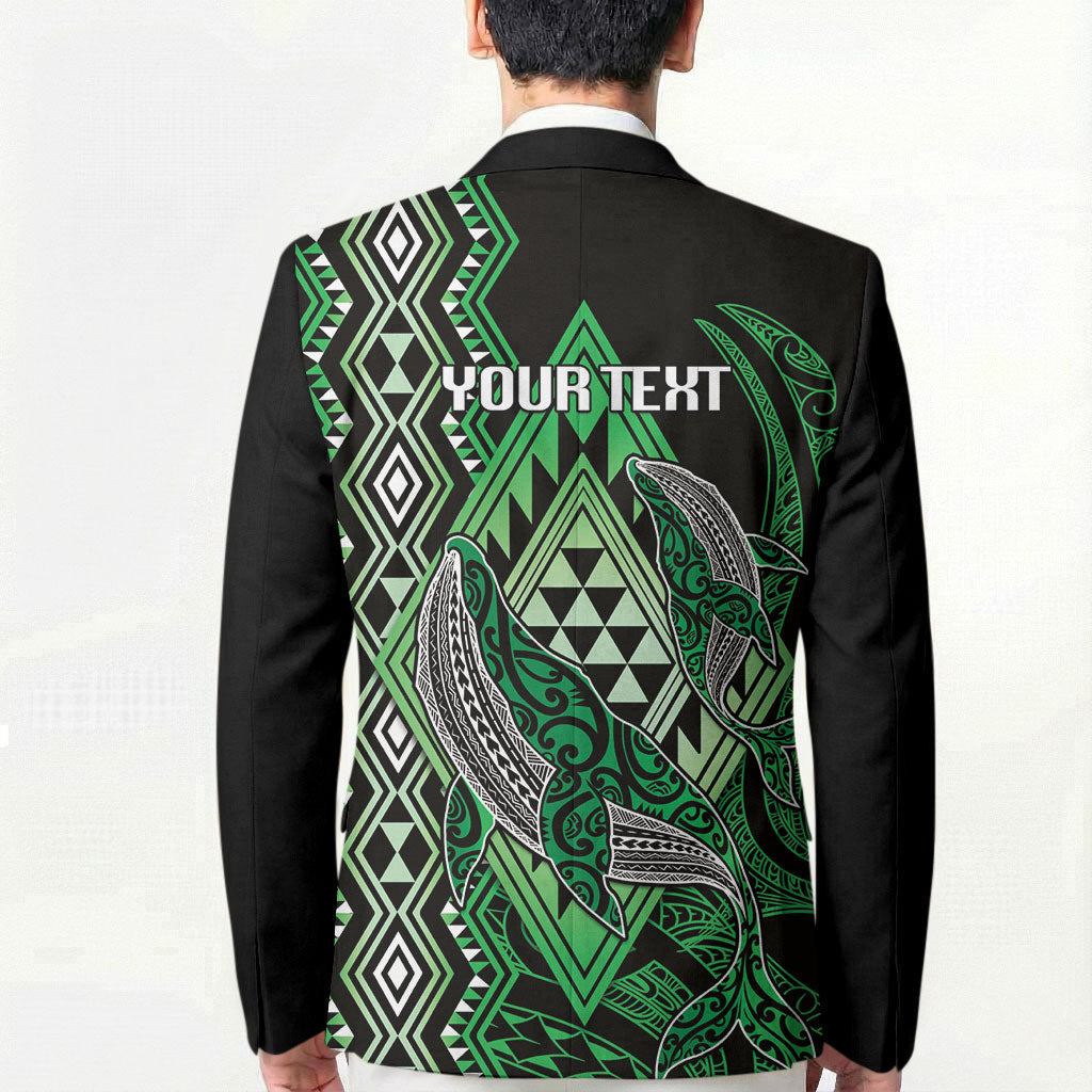 Aotearoa Iwi Ngati Pikiao Personalised Blazer NZ Maori Humpback Whale Taniko Motifs LT14 - Polynesian Pride