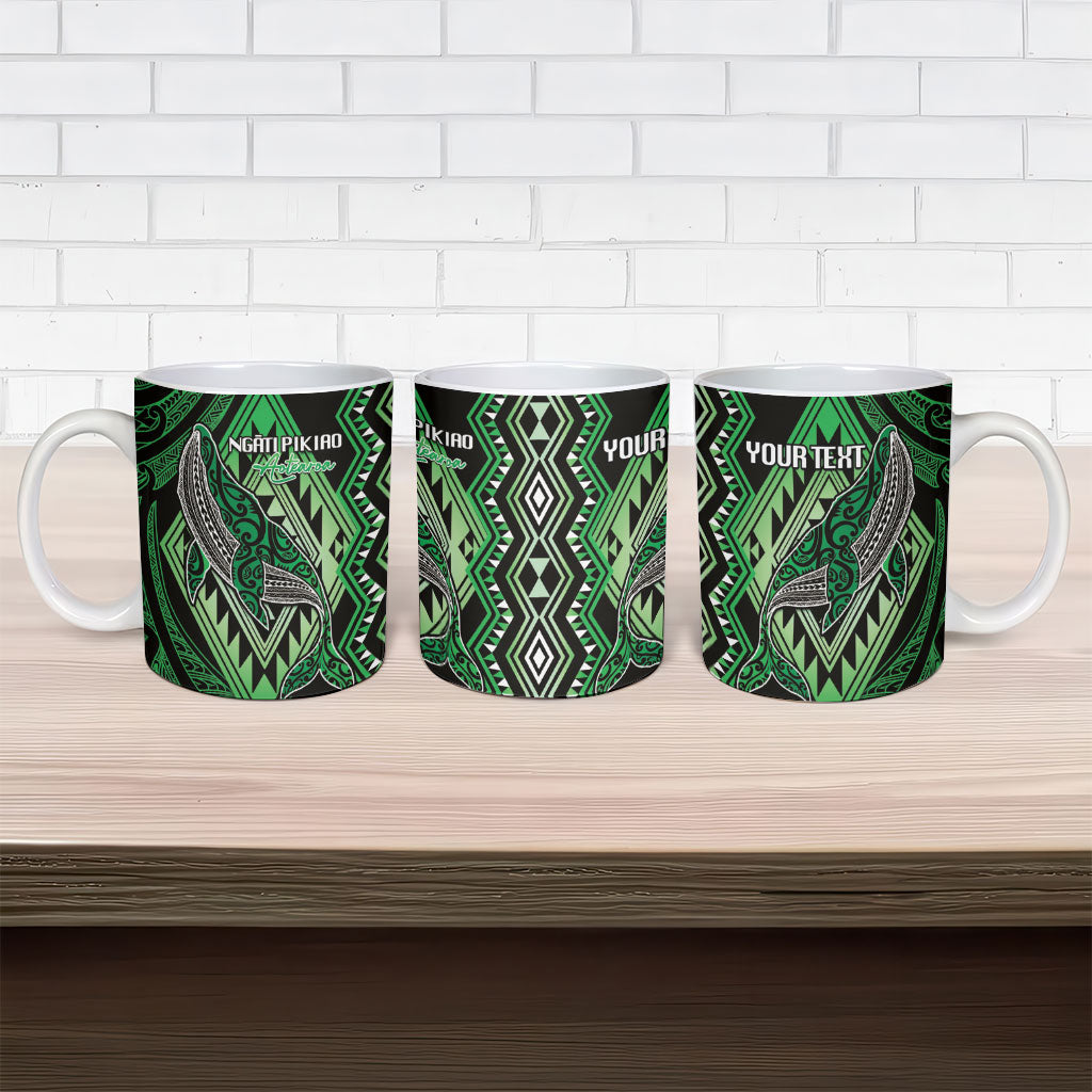 Aotearoa Iwi Ngati Pikiao Personalised Ceramic Mug NZ Maori Humpback Whale Taniko Motifs LT14 - Polynesian Pride