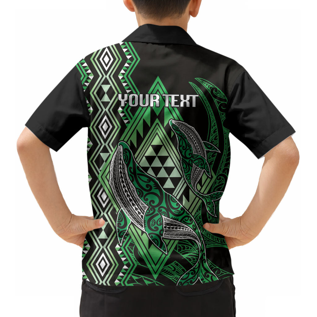 Aotearoa Iwi Ngati Pikiao Personalised Kid Hawaiian Shirt NZ Maori Humpback Whale Taniko Motifs LT14 - Polynesian Pride
