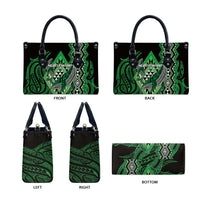 Aotearoa Iwi Ngati Pikiao Leather Bag NZ Maori Humpback Whale Taniko Motifs LT14 - Polynesian Pride