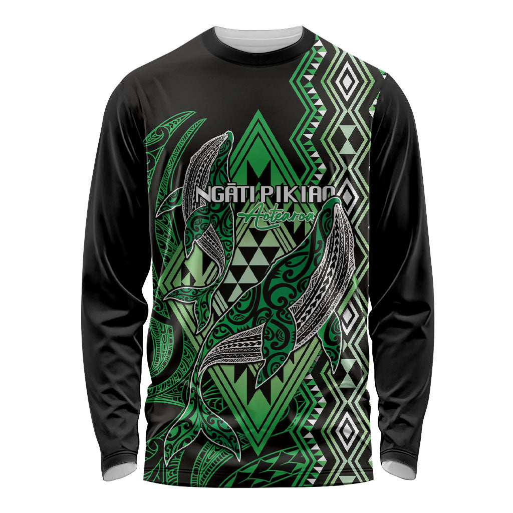 Aotearoa Iwi Ngati Pikiao Personalised Long Sleeve Shirt NZ Maori Humpback Whale Taniko Motifs