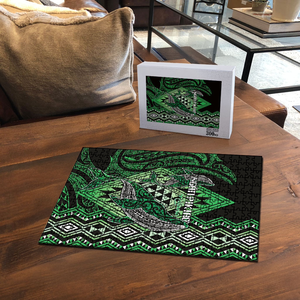 Aotearoa Iwi Ngati Pikiao Puzzle NZ Maori Humpback Whale Taniko Motifs LT14 - Polynesian Pride