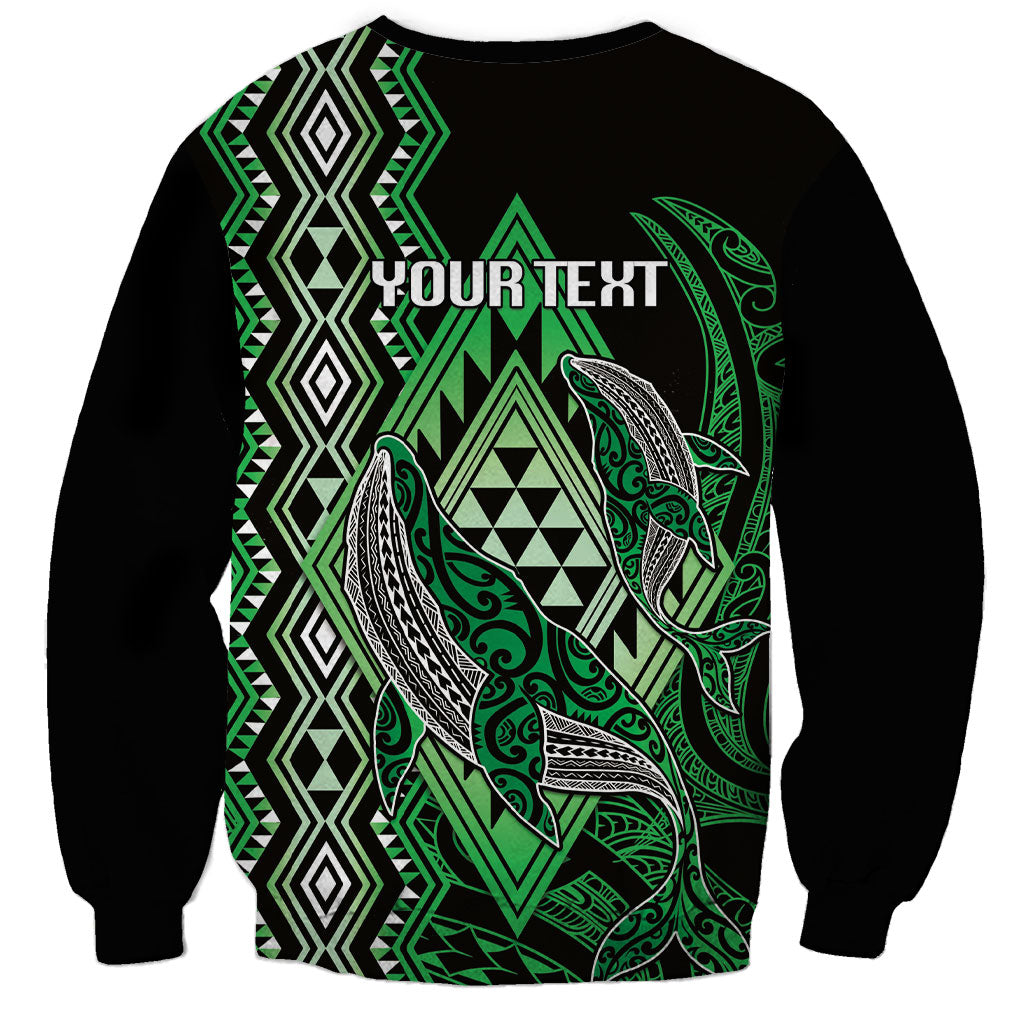 Aotearoa Iwi Ngati Pikiao Personalised Sweatshirt NZ Maori Humpback Whale Taniko Motifs LT14 - Polynesian Pride