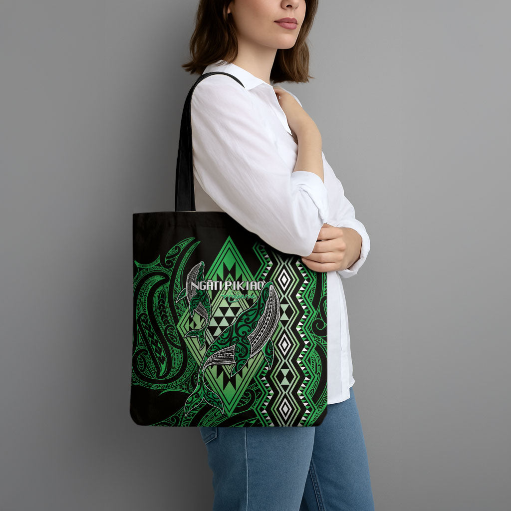 Aotearoa Iwi Ngati Pikiao Tote Bag NZ Maori Humpback Whale Taniko Motifs LT14 - Polynesian Pride