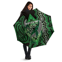 Aotearoa Iwi Ngati Pikiao Umbrella NZ Maori Humpback Whale Taniko Motifs LT14 - Polynesian Pride