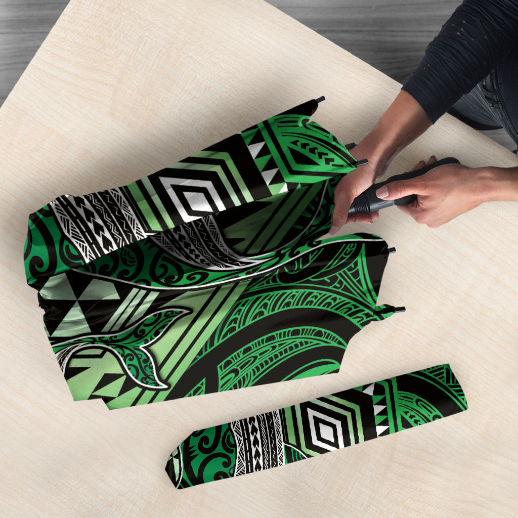 Aotearoa Iwi Ngati Pikiao Umbrella NZ Maori Humpback Whale Taniko Motifs LT14 - Polynesian Pride