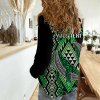 Aotearoa Iwi Ngati Pikiao Personalised Women Casual Shirt NZ Maori Humpback Whale Taniko Motifs LT14 - Polynesian Pride