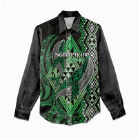 Aotearoa Iwi Ngati Pikiao Personalised Women Casual Shirt NZ Maori Humpback Whale Taniko Motifs LT14 - Polynesian Pride