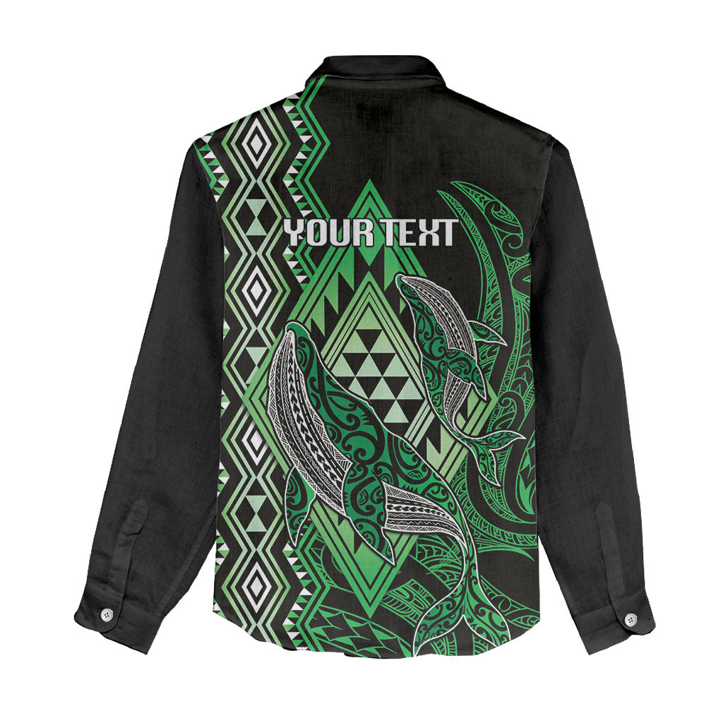 Aotearoa Iwi Ngati Pikiao Personalised Women Casual Shirt NZ Maori Humpback Whale Taniko Motifs LT14 - Polynesian Pride