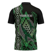 Aotearoa Iwi Ngati Pikiao Personalised Zipper Polo Shirt NZ Maori Humpback Whale Taniko Motifs LT14 - Polynesian Pride