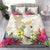 New Zealand Cacatua Galerita Bedding Set Aotearoa Cockatoo Tropical Flowers