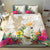 New Zealand Cacatua Galerita Bedding Set Aotearoa Cockatoo Tropical Flowers